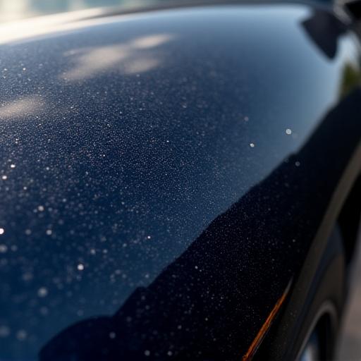 Car paint covered in swirl marks under light before correction.