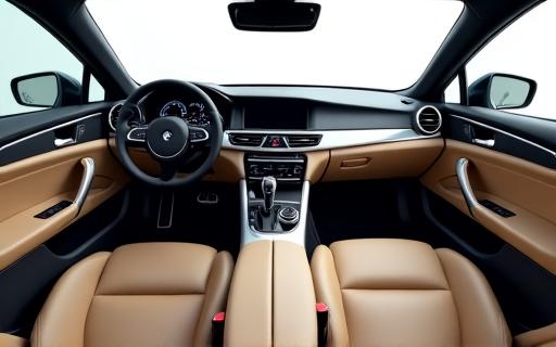 A pristine and clean luxury car interior after detailing.